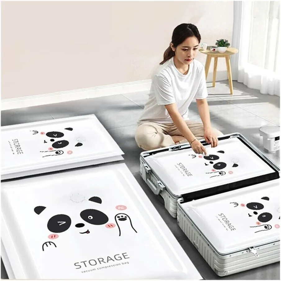 Vacuum Storage Bag Pumping Cotton Quilt Compression Bag Packing Finishing Vacuum Bag Thickening Clothes Storage Bag(Oriental charm,60 X 80cm)
