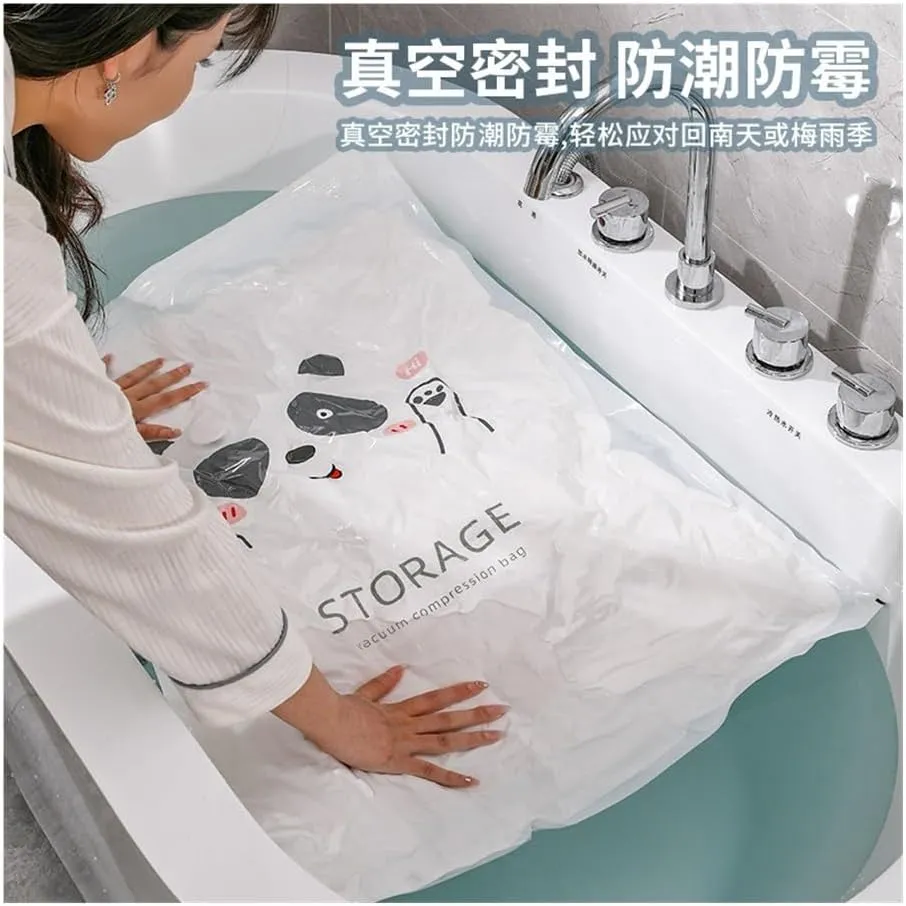 Vacuum Storage Bag Pumping Cotton Quilt Compression Bag Packing Finishing Vacuum Bag Thickening Clothes Storage Bag(Oriental charm,60 X 80cm)