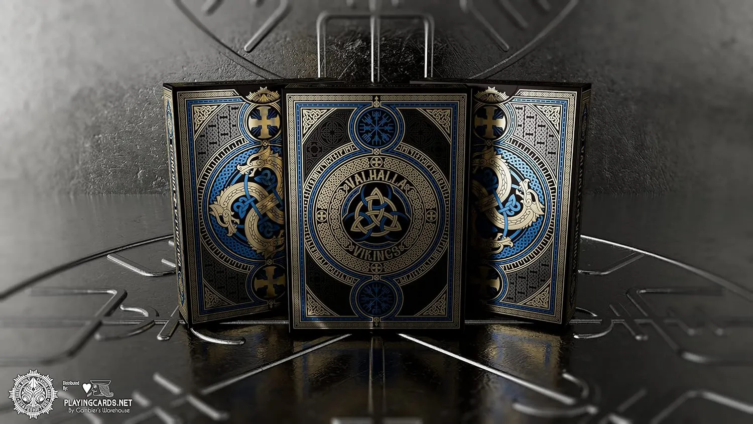 Valhalla Vikings Sapphire Playing Cards Standard Deck Poker Size by Gamblers Warehouse