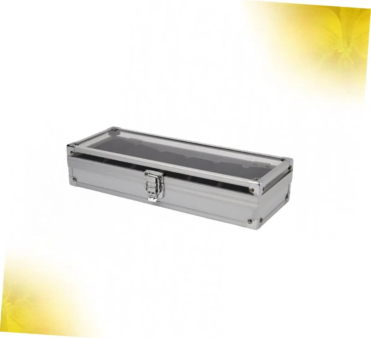 VALICLUD 2pcs Slots Aluminium Alloy Watch Organizer Case Transparent Window Portable Display Box for Jewelry Storage for Home and Jewelry Store Use