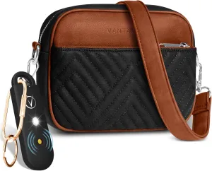 Vantamo Crossbody Shoulder Bag with Anti Theft and RFID Protection and Personal Alarm for Women