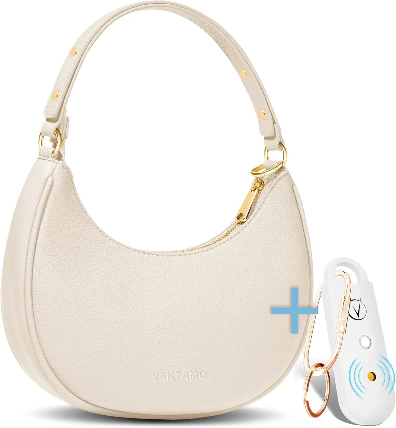 Vantamo Half Moon Clutch Bag for Women with Anti Theft RFID Protection and Personal Alarm for Women