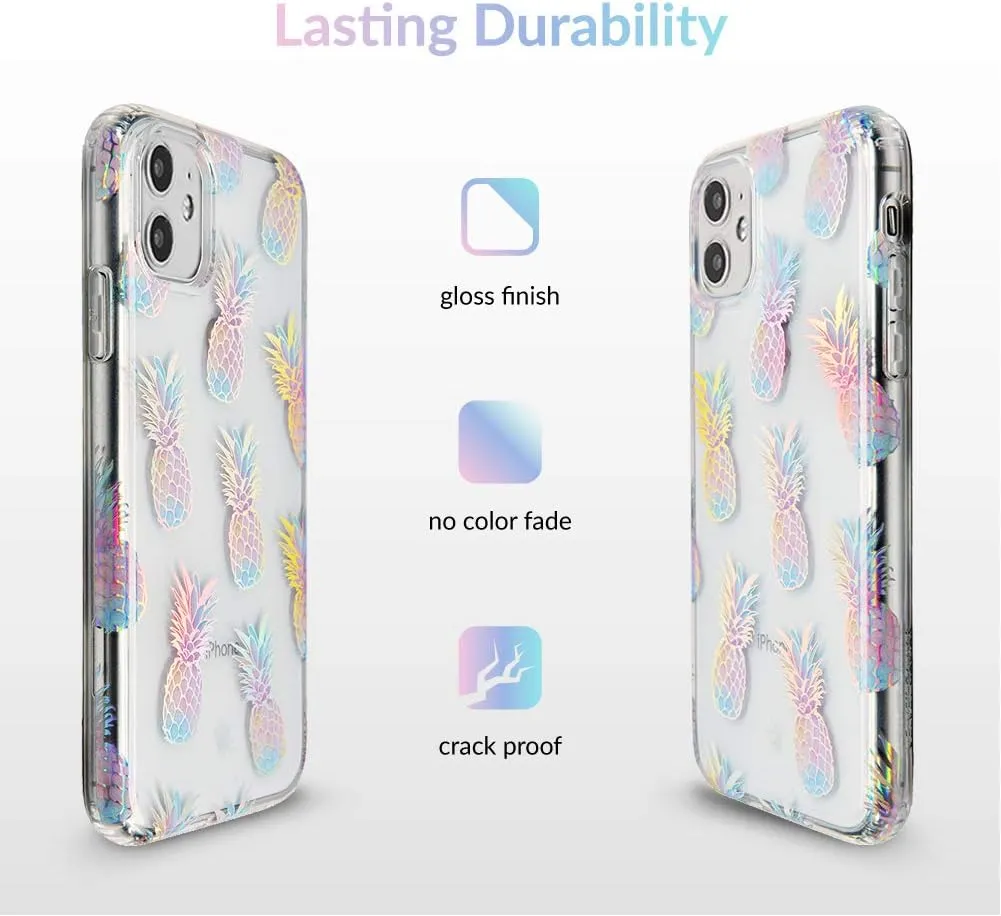 Velvet Caviar Compatible with iPhone 11 Case Pineapple Clear for Women, Girls - Cute Protective Phone Cases (Holographic Pineapples)