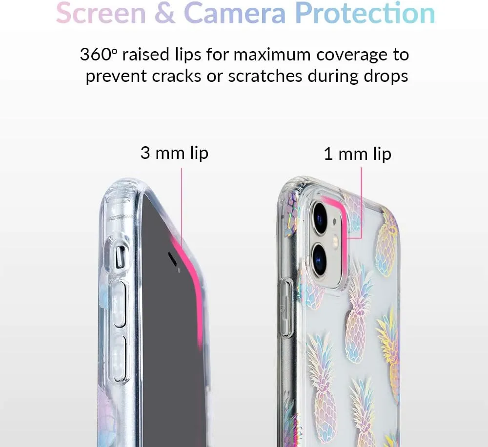 Velvet Caviar Compatible with iPhone 11 Case Pineapple Clear for Women, Girls - Cute Protective Phone Cases (Holographic Pineapples)