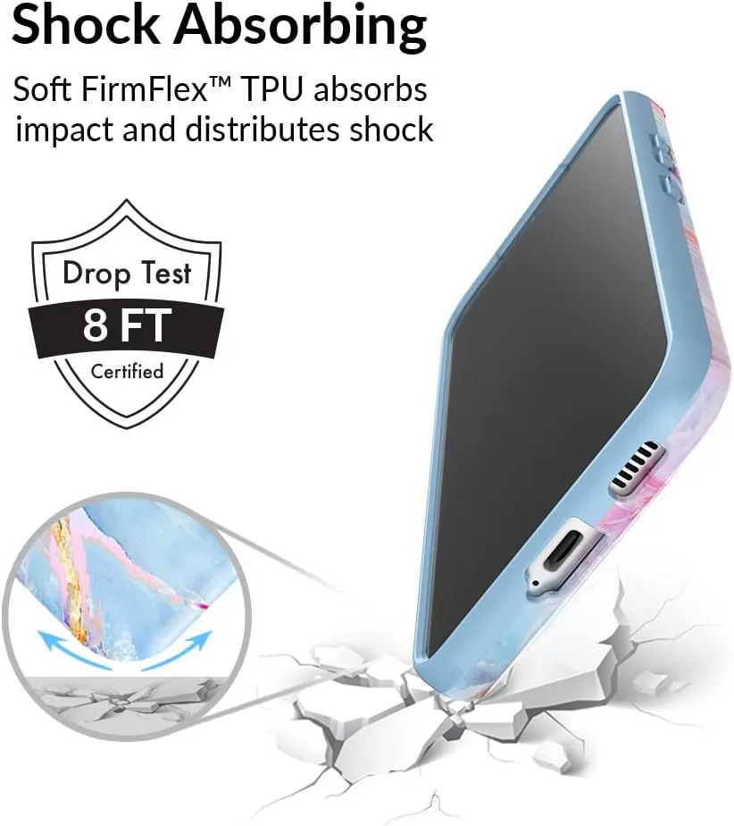 VELVET CAVIAR Compatible with Samsung Galaxy S23 Case for Women [8ft Drop Tested] w/Microfiber Lining - Cute Protective Phone Cases - Holographic Pink Blue Marble (2023 Release, 6.1")