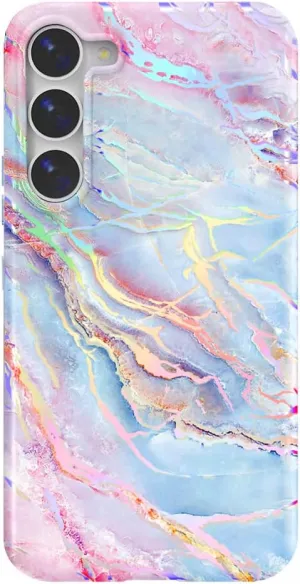 VELVET CAVIAR Compatible with Samsung Galaxy S23 Case for Women [8ft Drop Tested] w/Microfiber Lining - Cute Protective Phone Cases - Holographic Pink Blue Marble (2023 Release, 6.1")