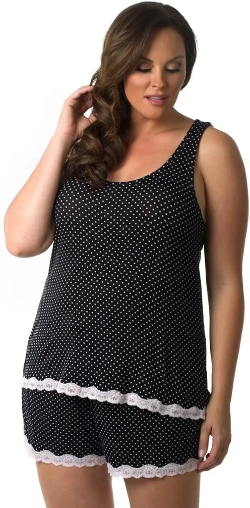 Velvet Kitten Plus Size Tank Top & Short Pajama Set 562856x
