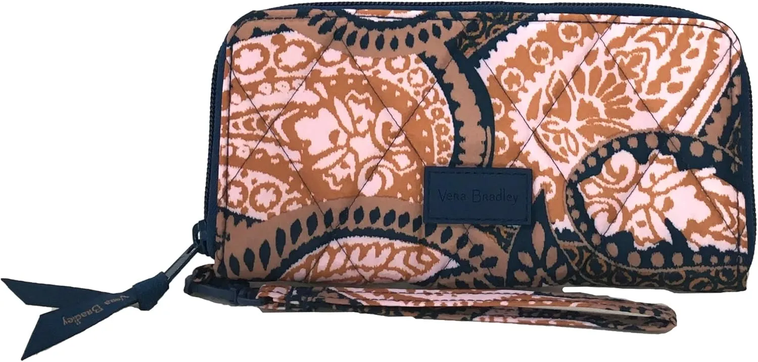 Vera Bradley Ultralight RFID Accordion Wristlet Wallet, Fern Paisley