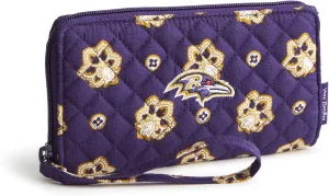 Vera Bradley Women's Cotton NFL Front Zip Wristlet (Multiple Teams Available)
