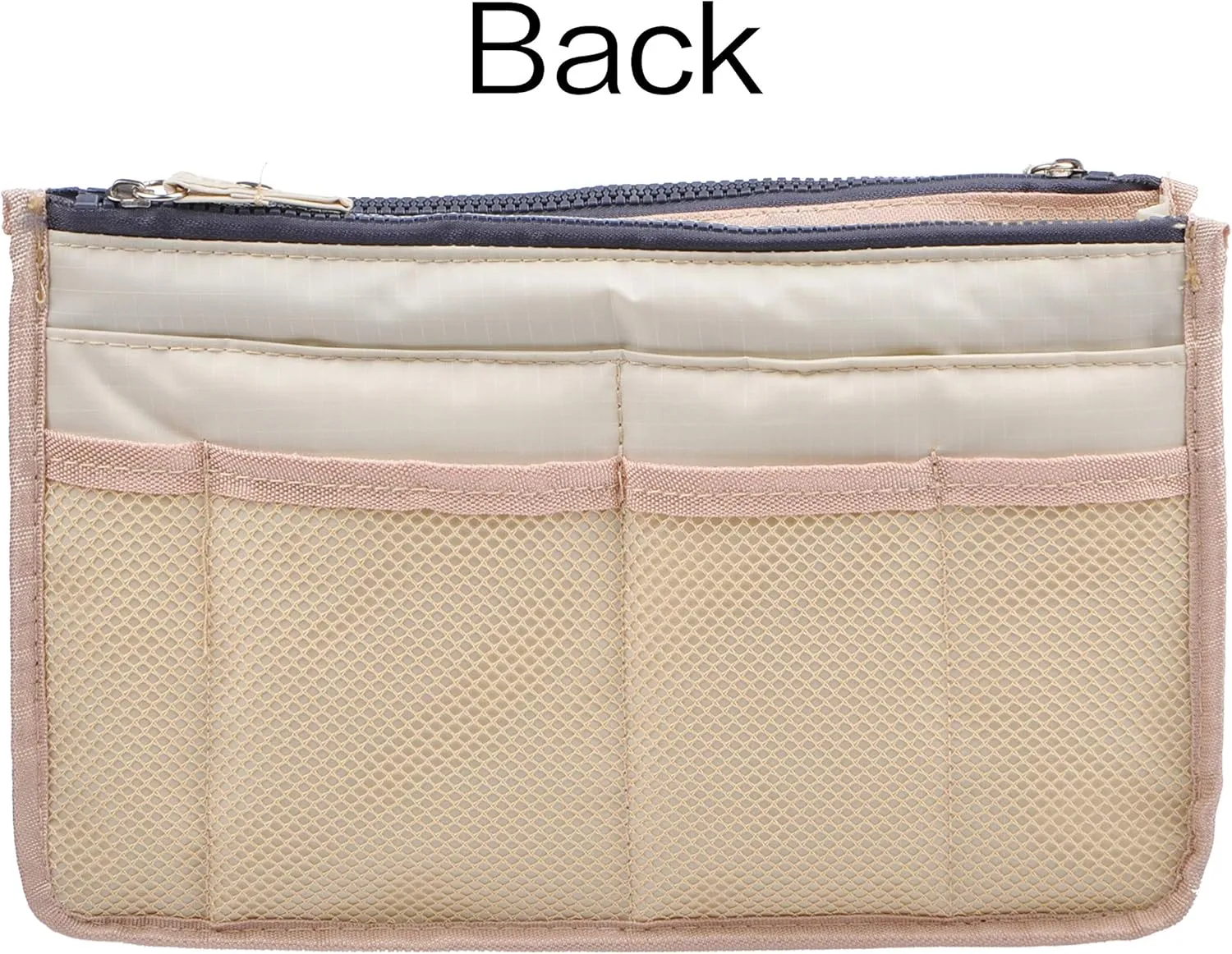 Vercord Updated Purse Handbag Organizer Insert Liner Bag in Bag 13 Pockets Milky Beige Small