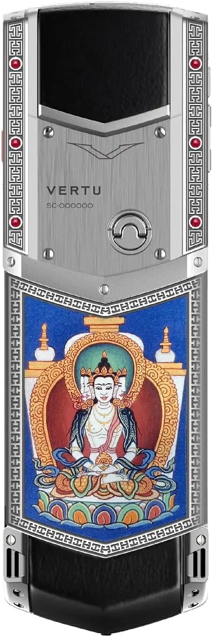 VERTU Signature V Thang-Ka Pure Silver Luxury Business Mobile Phone (Vairochana)