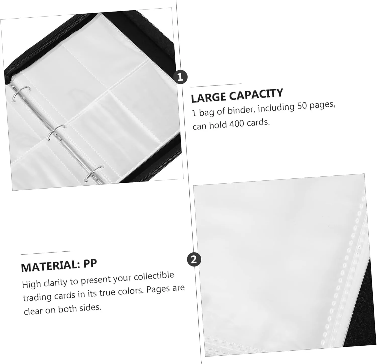VICASKY 1pc Pockets Trading Cards Binder Album Card Holder with Transparent Sleeves Protector for Safe Organization of Sports
