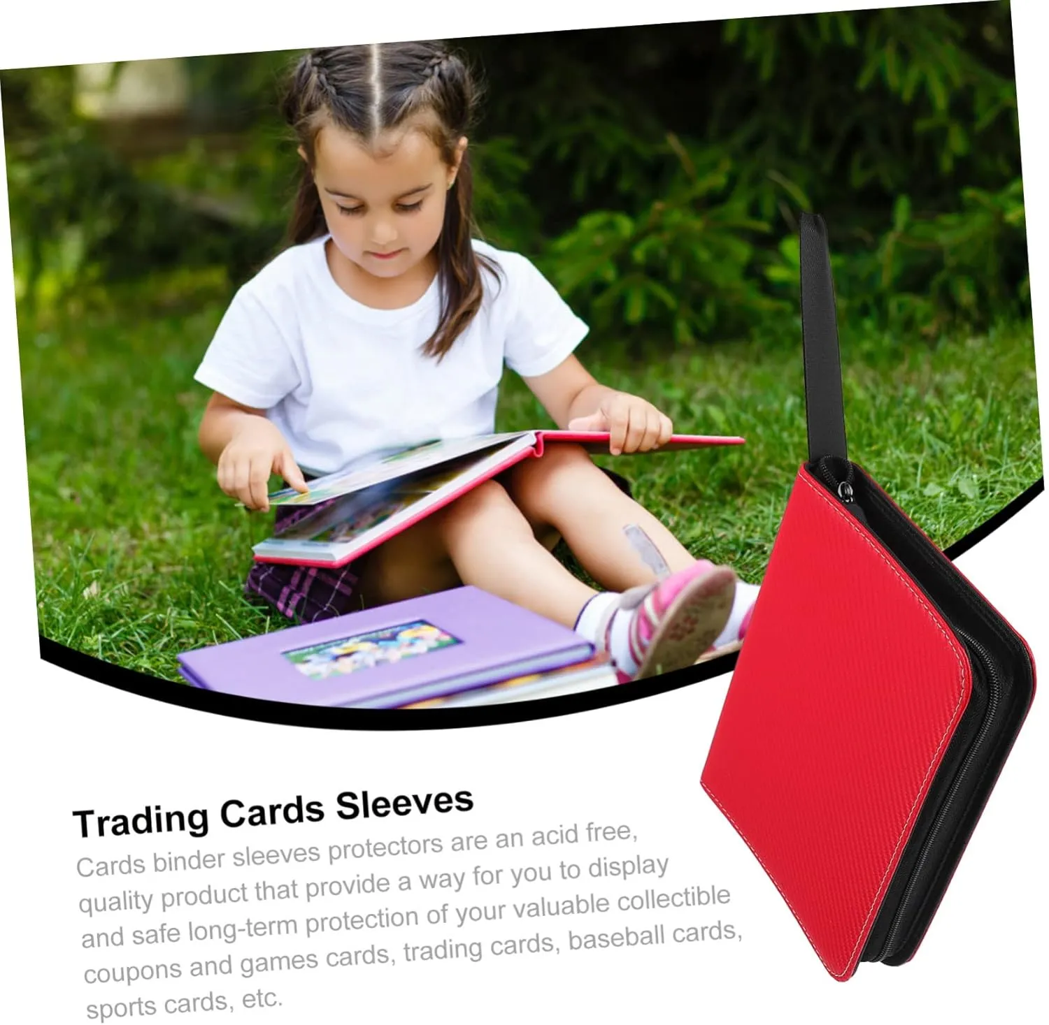 VICASKY 1pc Pockets Trading Cards Binder Album Card Holder with Transparent Sleeves Protector for Safe Organization of Sports