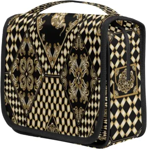 Vintage Animals Elephant Travel Toiletry Bag for Women Portable Waterproof Travel Makeup Bag with Hanging Hook Makeup Cosmetic Organizer for Travel Business Trip Camping Bathroom