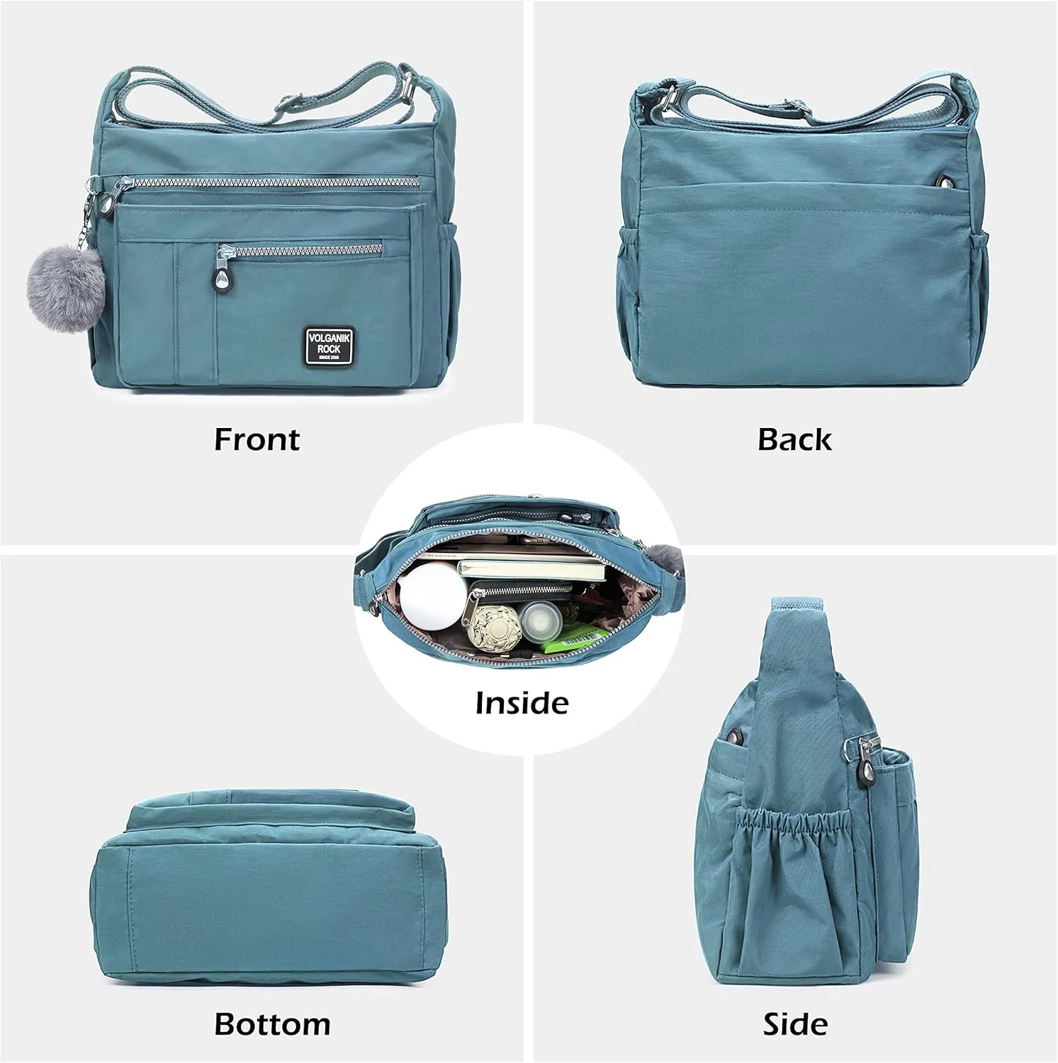 VOLGANIK ROCK Crossbody Bags for Women with RFID Pocket Anti Theft Handbag Water Resistant Shoulder Bags Travel Purse