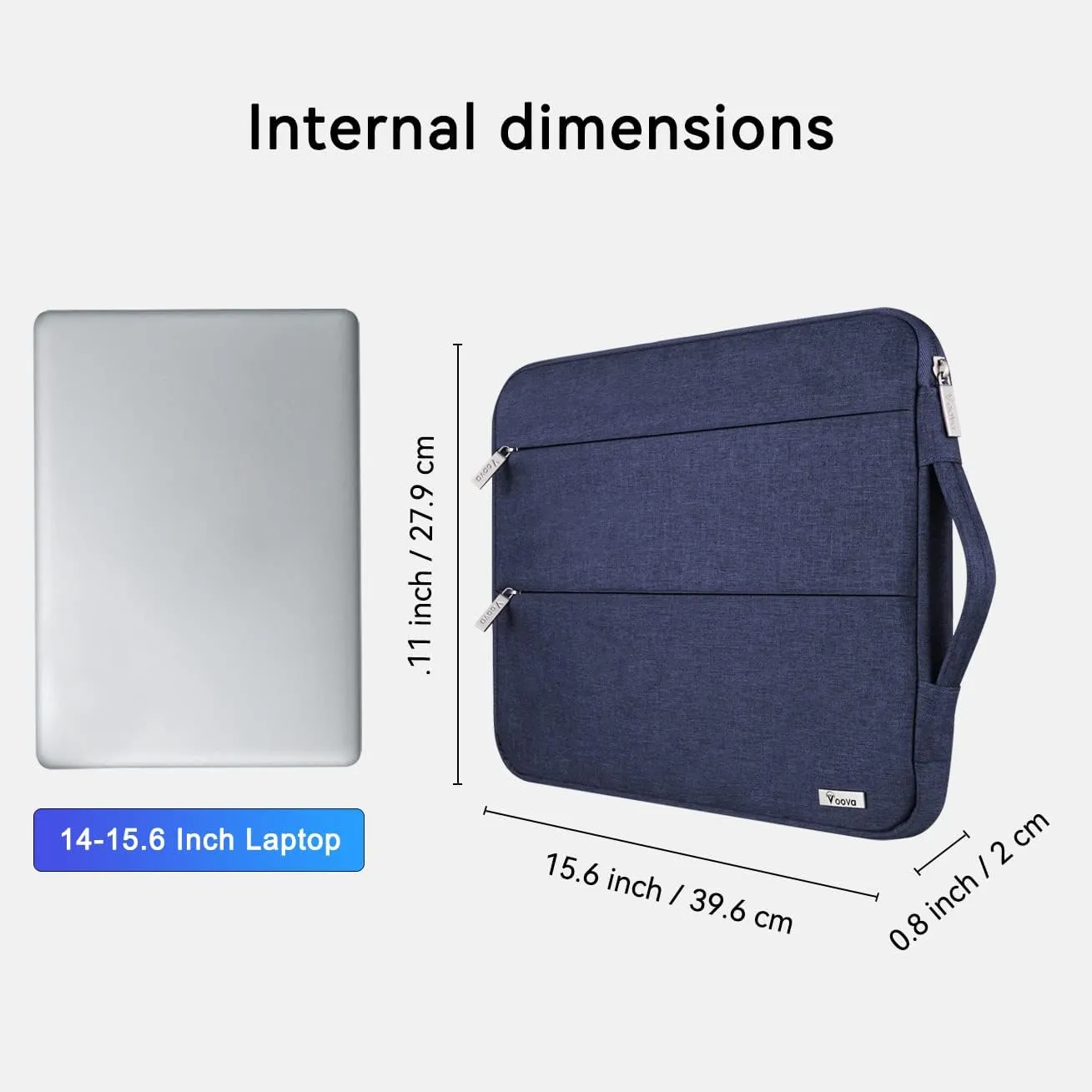 Voova 15.6 16 Inch Laptop Sleeve Carrying Case, Waterproof Computer Cover Bag Compatible with MacBook Pro 16 M3 M2 M1 Pro/Max 2023-2019, Dell XPS 15,15-16 Inch Hp Lenovo Acer Asus Chromebook, Blue