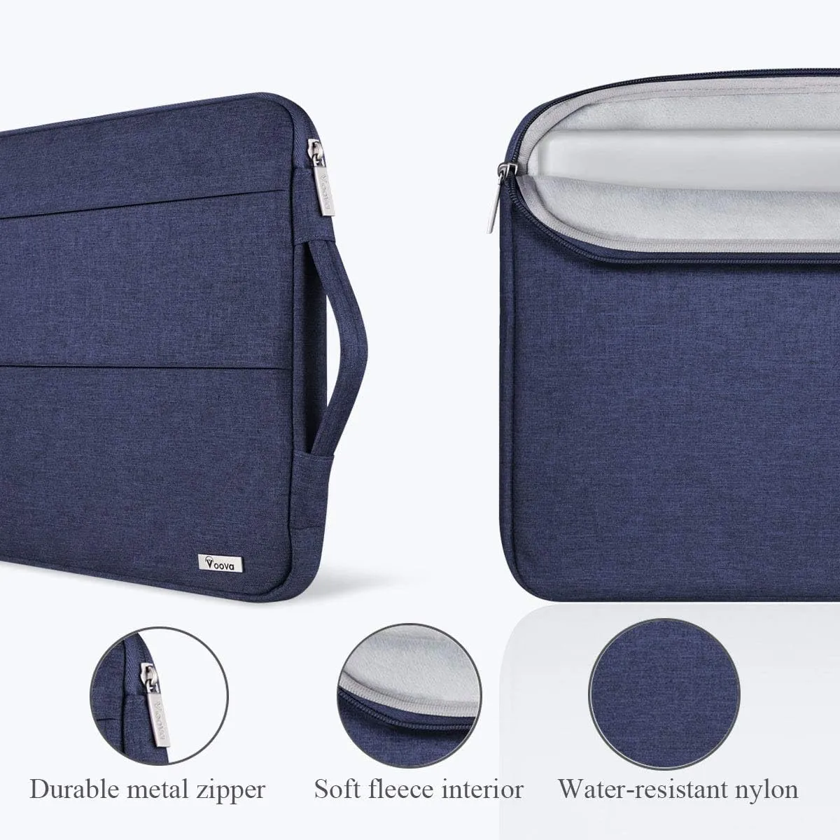 Voova 15.6 16 Inch Laptop Sleeve Carrying Case, Waterproof Computer Cover Bag Compatible with MacBook Pro 16 M3 M2 M1 Pro/Max 2023-2019, Dell XPS 15,15-16 Inch Hp Lenovo Acer Asus Chromebook, Blue