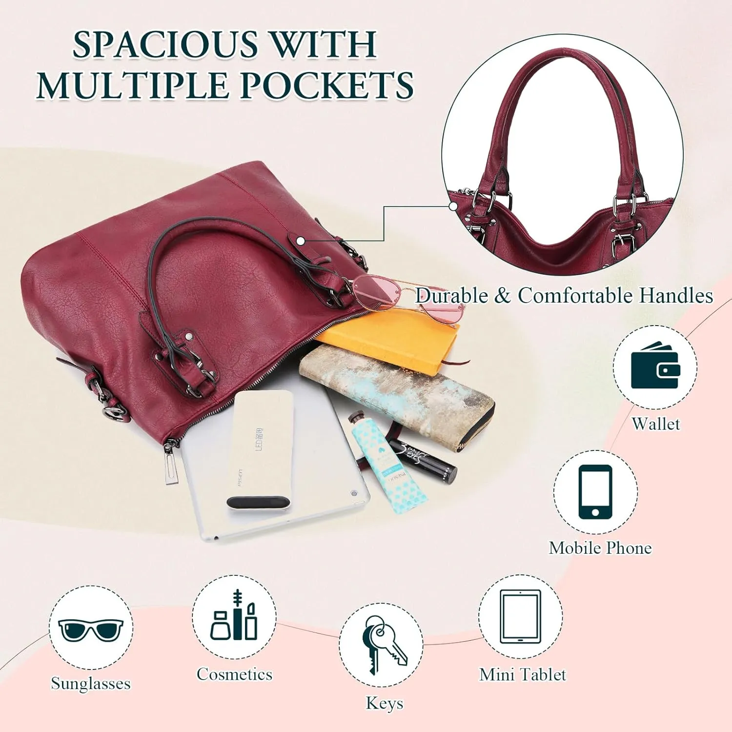 VX VONXURY Hobo Bag for Women, Tote Bag Shoulder Crossbody Bags Satchel Purses for Women