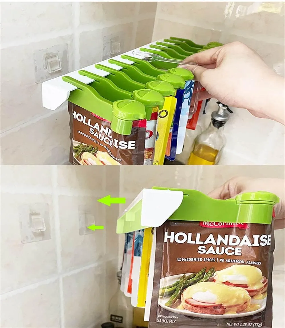 Wall-Mounted Spice Organizer - Seasoning Rack for Kitchen Storage