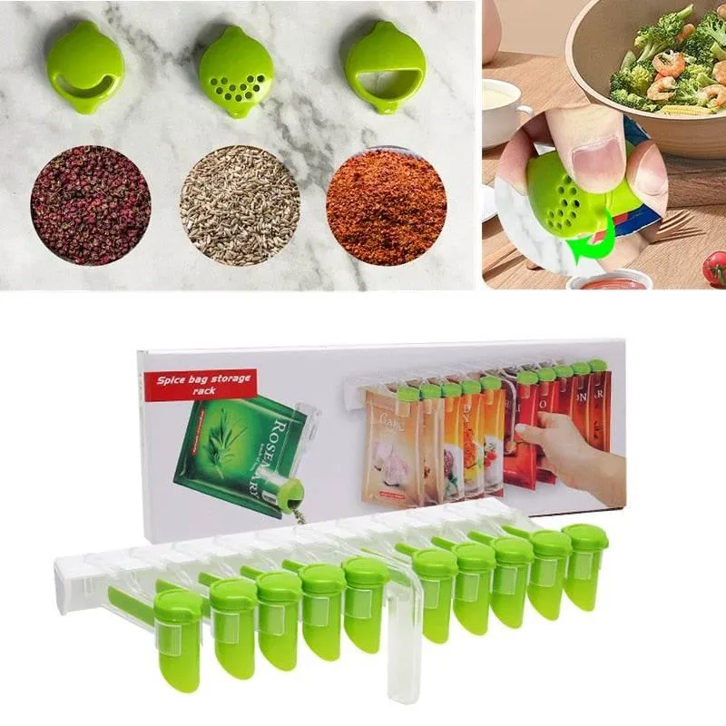 Wall-Mounted Spice Organizer - Seasoning Rack for Kitchen Storage