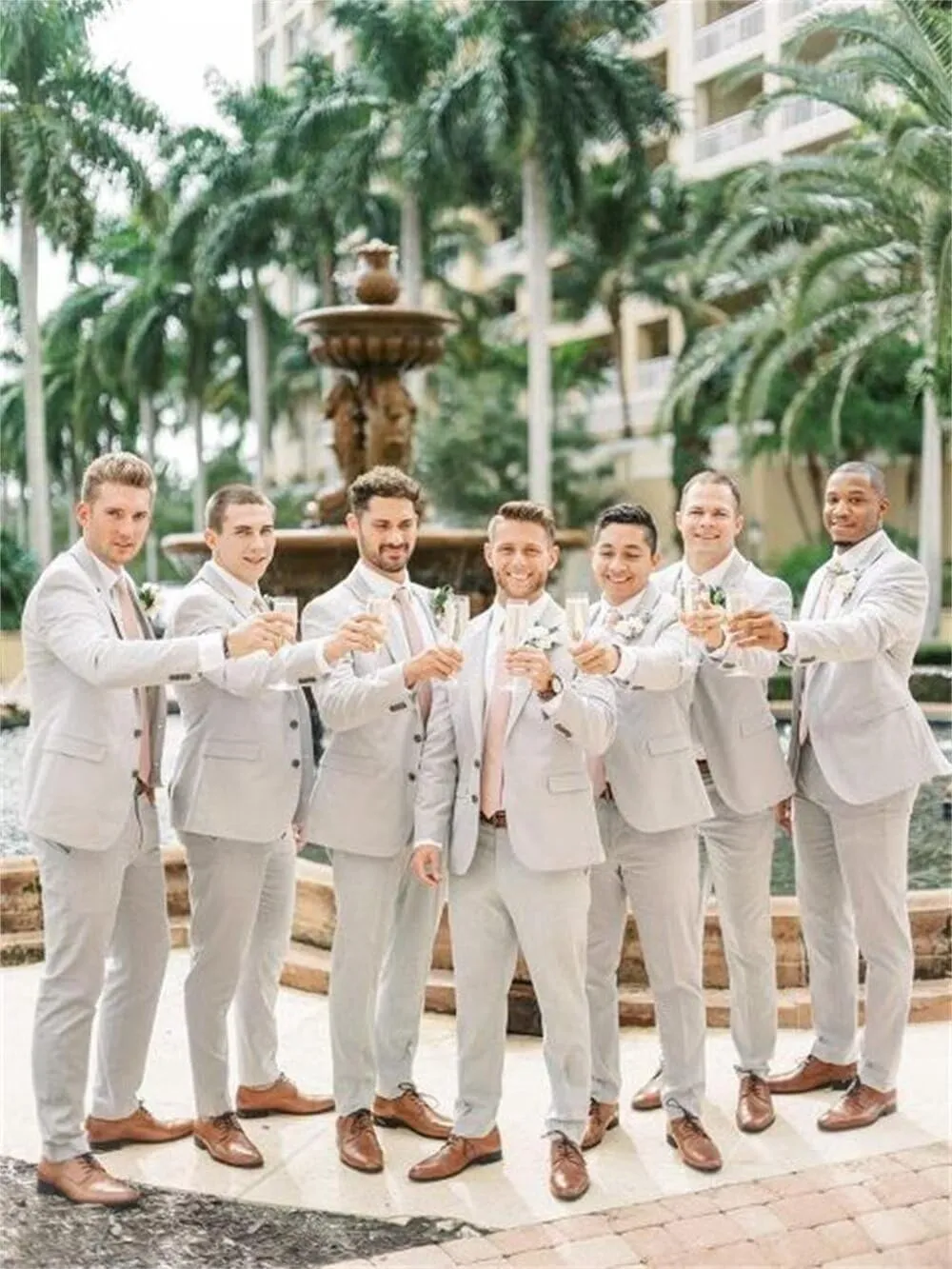 Wangyue Men's Linen Suit 2 Piece Causal Summer Suits Slim Fit Wedding Suit Groomsmen Prom Tuxedo Suits