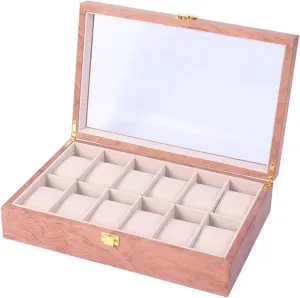 Watch Box 12 Grid Large Capacity Watch Organizers Multifunctional Watch Collection Box Watch Display Tray Watch Storage Watch Case