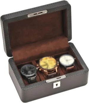Watch Box Organizer 3 Cells Watch Collection Display Box Vintage Style Watch Organizer PU Leather Watch Storage Box with Lock watch case