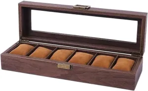 Watch Box Organizer 6 Grid Watch Organizers Multifunctional Watch Jewelry Display Storage Box Glass Sunroof Watch Collection Box watch case