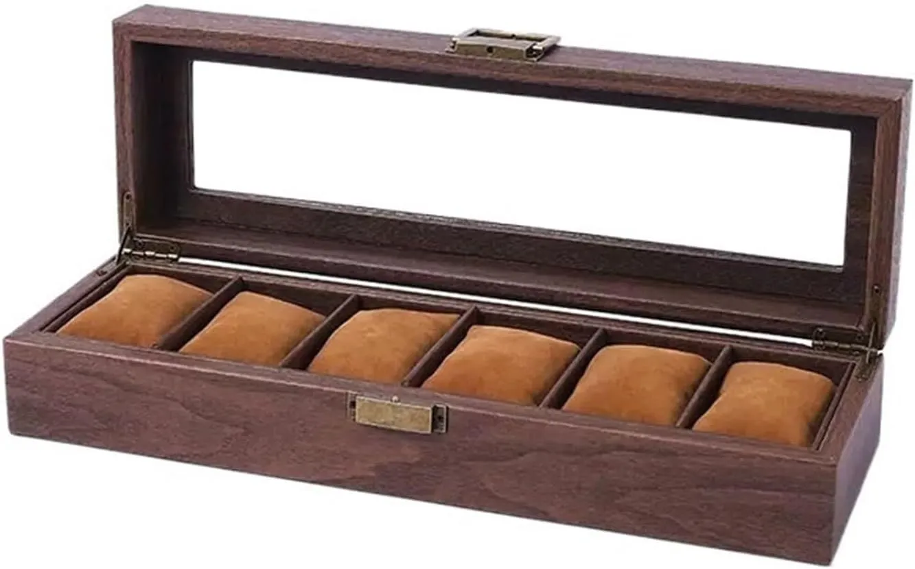 Watch Box Organizer 6 Grid Watch Organizers Multifunctional Watch Jewelry Display Storage Box Glass Sunroof Watch Collection Box watch case