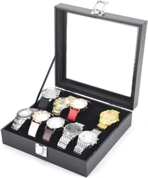 Watch Box Watches Display Storage Organizer Classic Wood Watch Box Case Clear Top Bangle Jewelry Collection Holder Watch Organizer Men