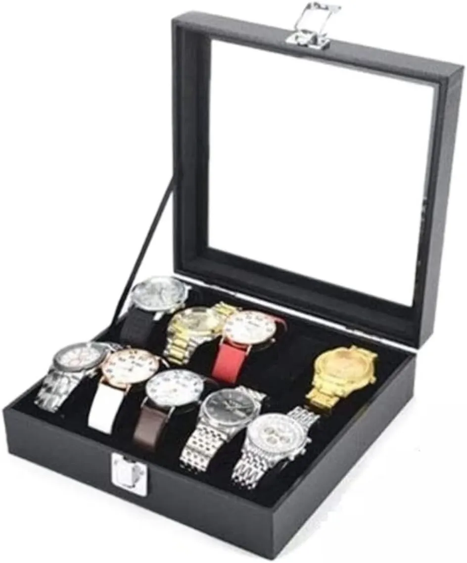 Watch Box Watches Display Storage Organizer Classic Wood Watch Box Case Clear Top Bangle Jewelry Collection Holder Watch Organizer Men