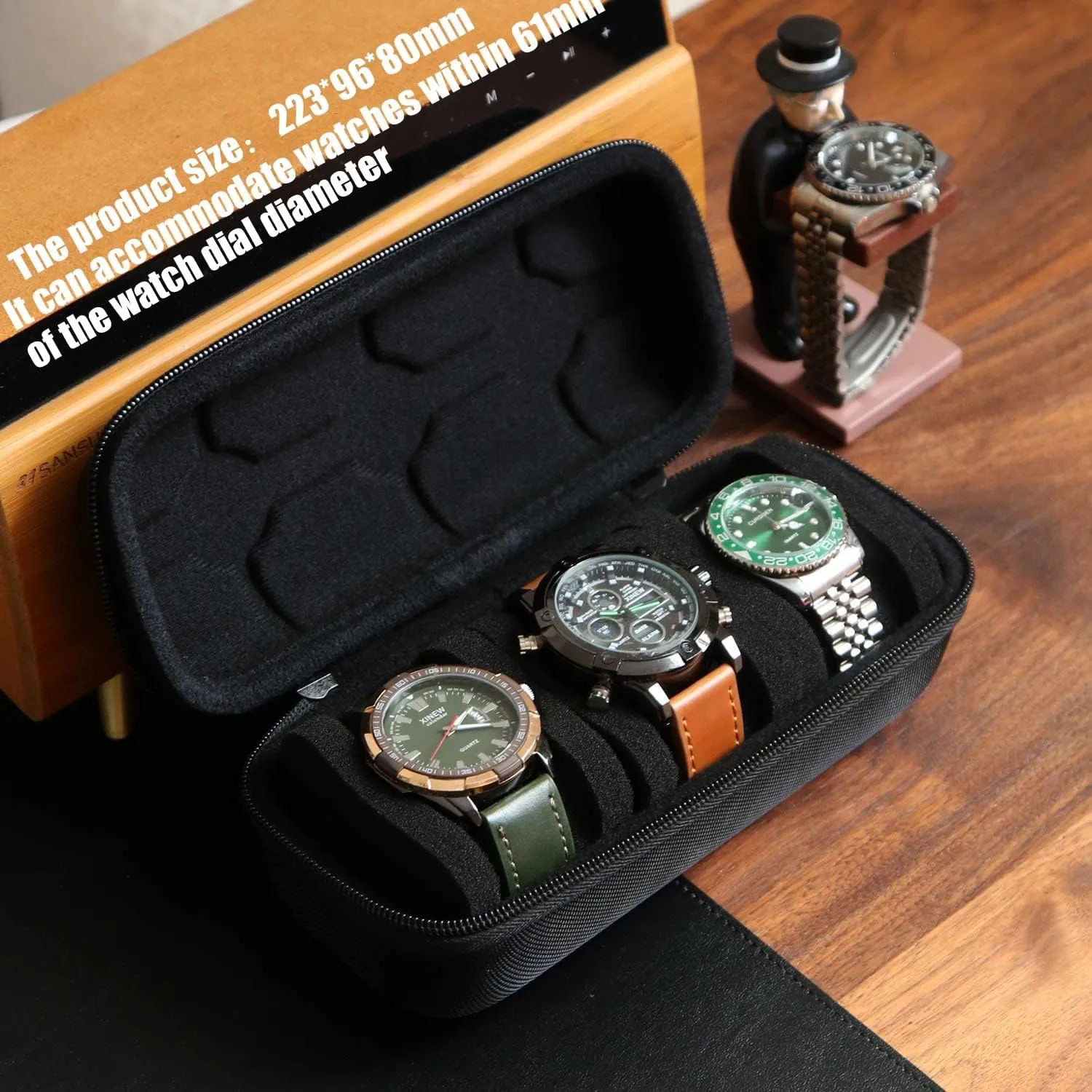 Watch Travel Case for Men and Women Portable Single Watch Storage box and Organizer for Wristwatches and Smart Watches