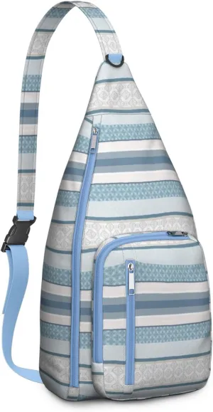 Waterproof Boho Sling Bag Backpack for Men Women Vintage Crossbody Daypack Adjustable Shoulder Chest Bag for Hiking Travel