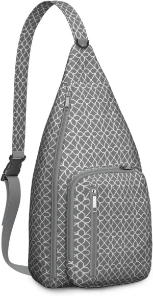 Waterproof Boho Sling Bag Backpack for Men Women Vintage Crossbody Daypack Adjustable Shoulder Chest Bag for Hiking Travel