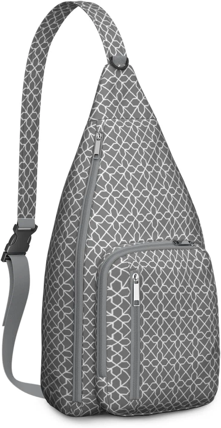 Waterproof Boho Sling Bag Backpack for Men Women Vintage Crossbody Daypack Adjustable Shoulder Chest Bag for Hiking Travel