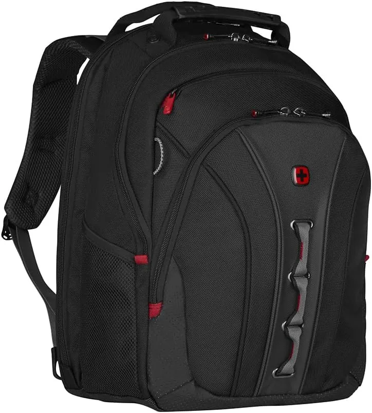 Wenger Legacy 16 inch Laptop Backpack, Men's and Women's Laptop Bag, Black/Gray, One Size