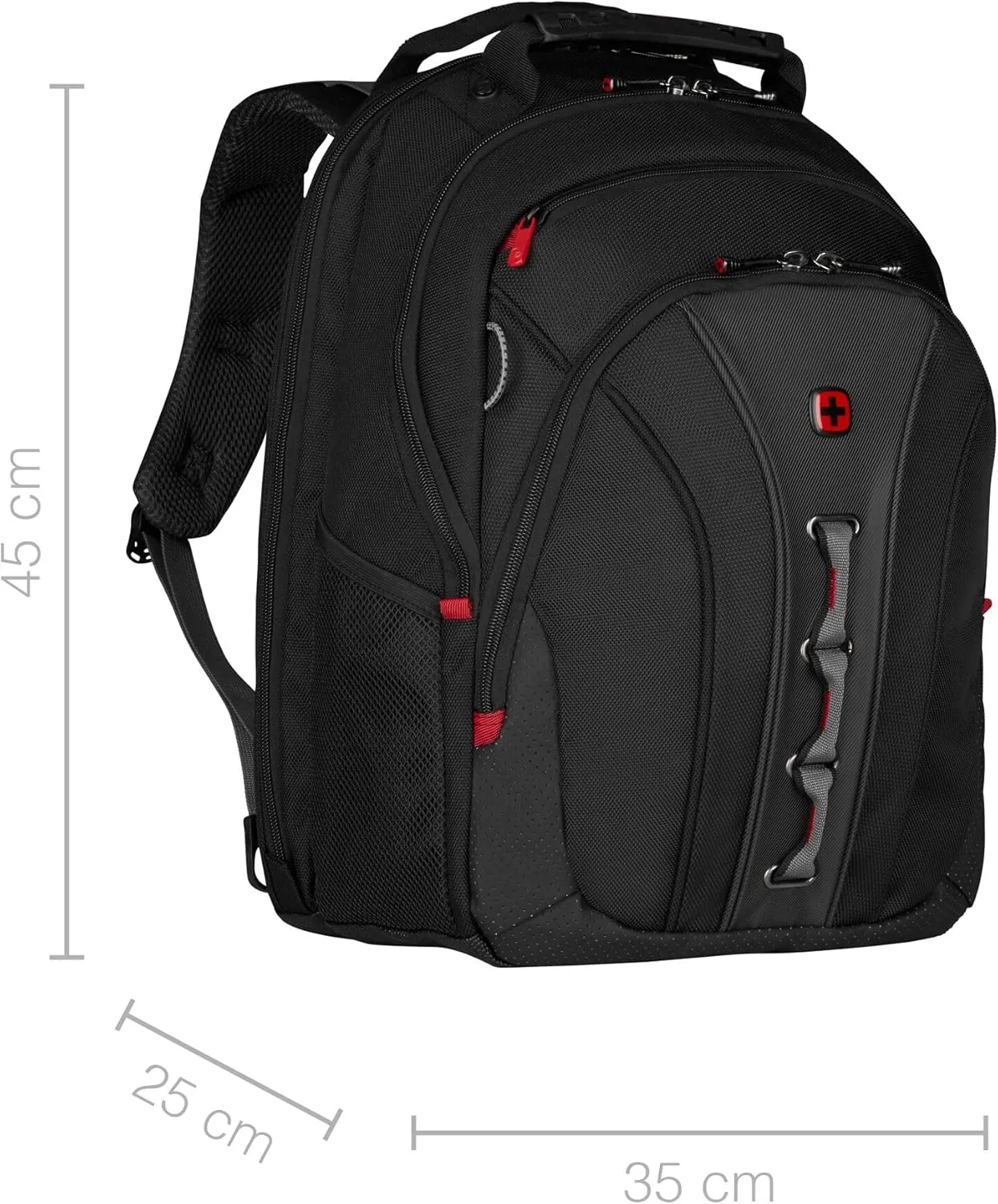 Wenger Legacy 16 inch Laptop Backpack, Men's and Women's Laptop Bag, Black/Gray, One Size