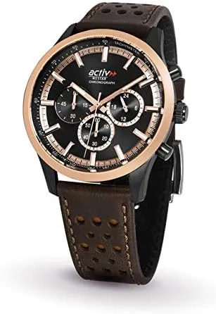 Westar Activ - Black Leather Strap Black Dial Analog Men's Watch - 90265BPN603, strap