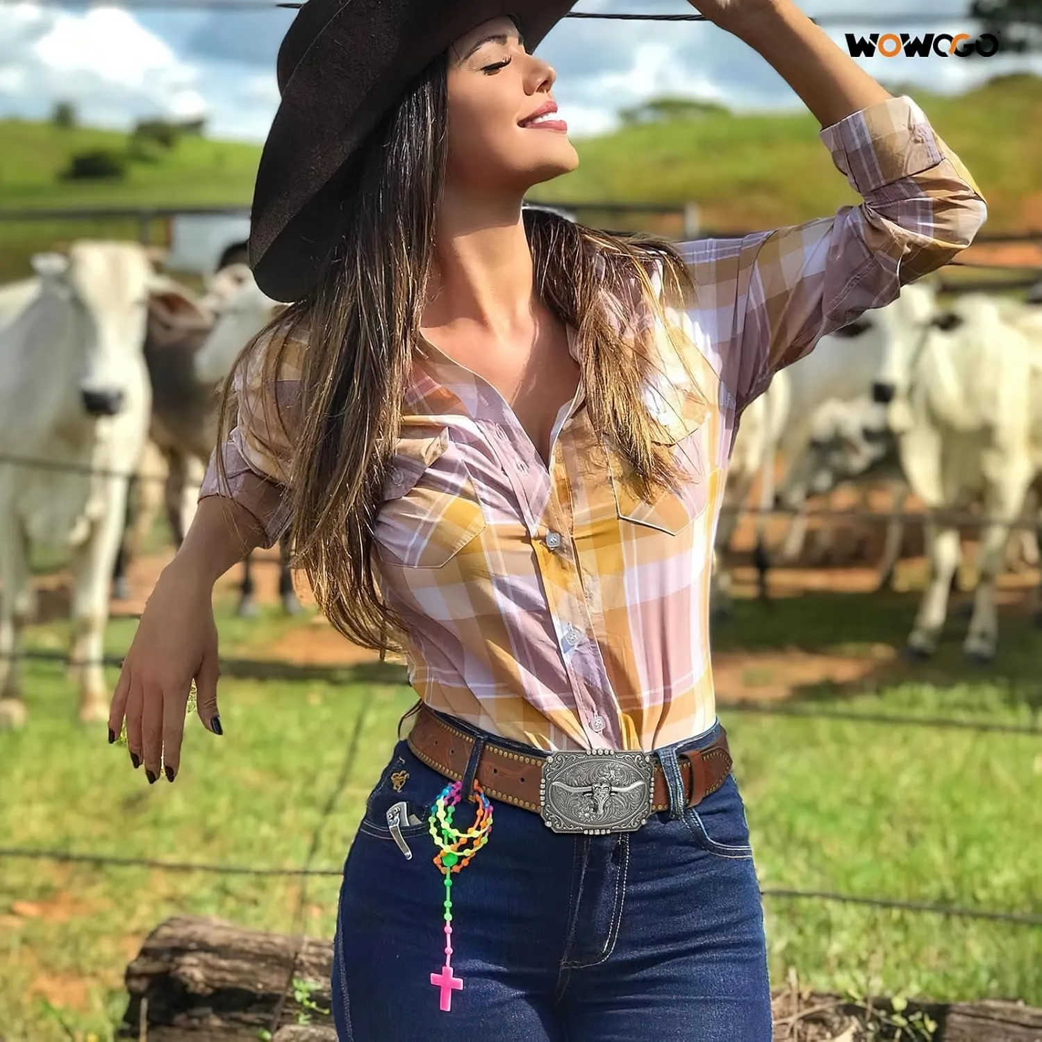 Western Cowboy Cowgirl Belt for Men Women LongHorn Bull Buckle Embossed Leather Belt Rodeo Country Belt