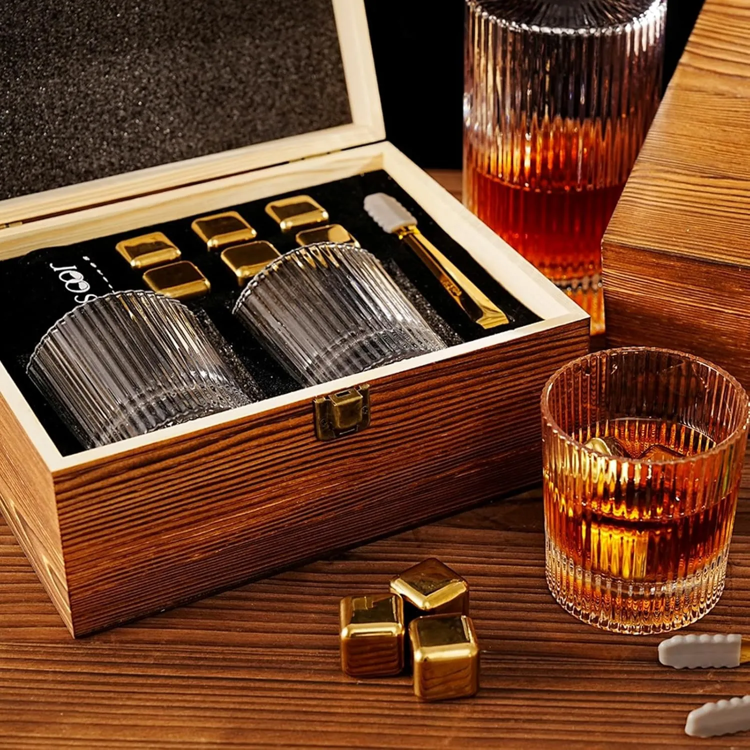 Whiskey Glasses Set of 2 - Whiskey Gifts Set for Men，Whisky Glass Sets， Bourbon Gifts for Men Dad Birthday Anniversary Father's Day