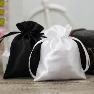 White Satin Favor Bags, Personalised Satin Bags, Custom Size Bag, Wedding Favors, Dust Bags, Jewelry Bags, Party Bags