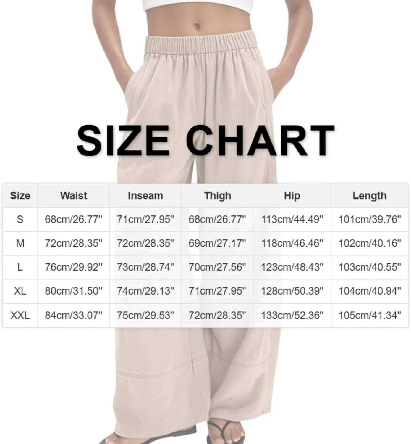 Wide Leg Linen Pants for Women Lightweight Summer Baggy Elastic High Waisted Palazzo Lounge Pants with Pockets