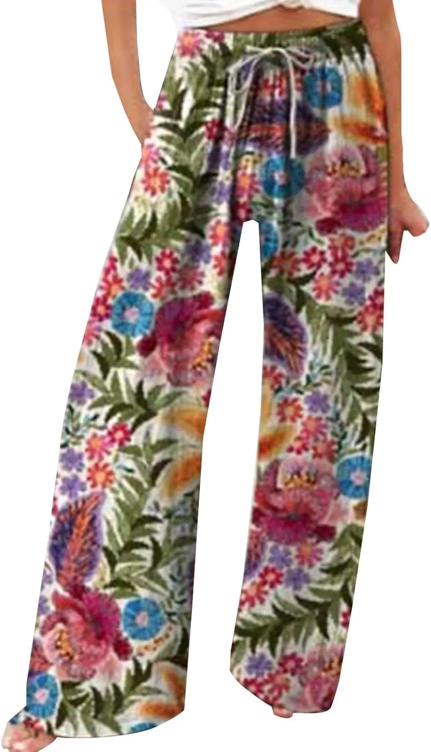 Wide Leg Linen Pants Linen Wide Leg Pants Pants with Elastic High Waist Paper Bag Cropped Linen Pants Linen Dress Pants