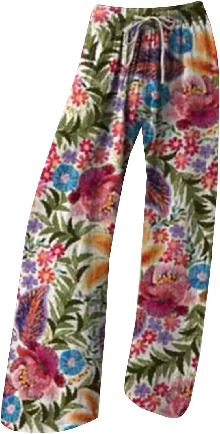Wide Leg Linen Pants Linen Wide Leg Pants Pants with Elastic High Waist Paper Bag Cropped Linen Pants Linen Dress Pants