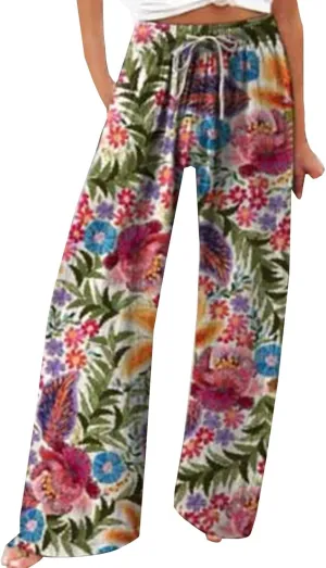 Wide Leg Linen Pants Linen Wide Leg Pants Pants with Elastic High Waist Paper Bag Cropped Linen Pants Linen Dress Pants