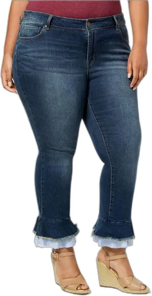 William Rast Plus Size Skinny Flared Hem Ankle Jeans Modern Boho 20W
