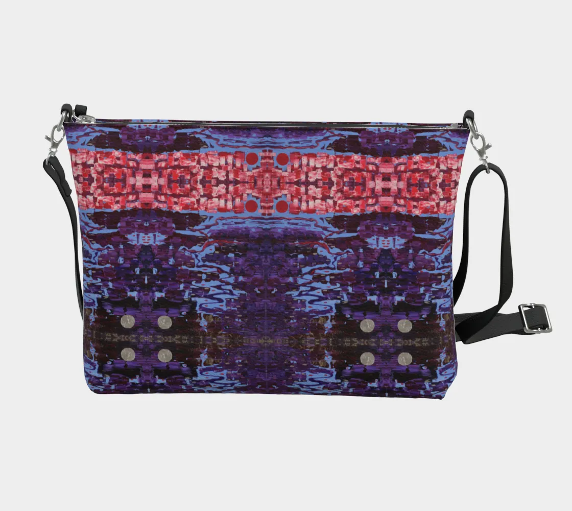 “Wisdom” Vegan Leather Crossbody (Purple, Pink)