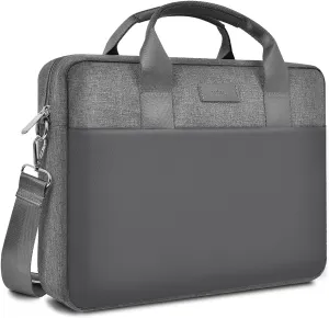 WIWU Laptop Bag 15.6-16 Inch, Messenger Bag for Men Business Travel Water-Resistant Laptop Case with Strap, Compatible with MacBook Pro/Dell XPS/HP Envy/Microsoft Surface (Grey)