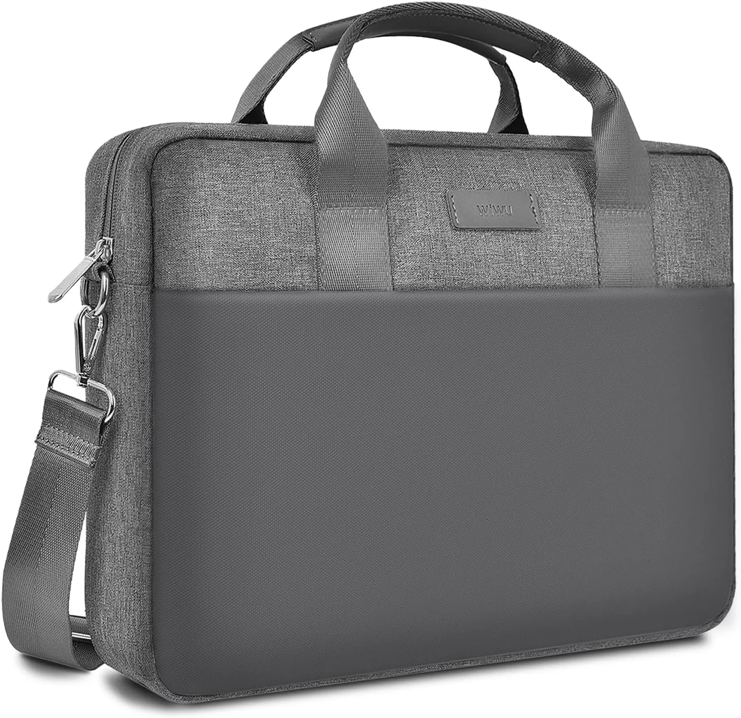 WIWU Laptop Bag 15.6-16 Inch, Messenger Bag for Men Business Travel Water-Resistant Laptop Case with Strap, Compatible with MacBook Pro/Dell XPS/HP Envy/Microsoft Surface (Grey)