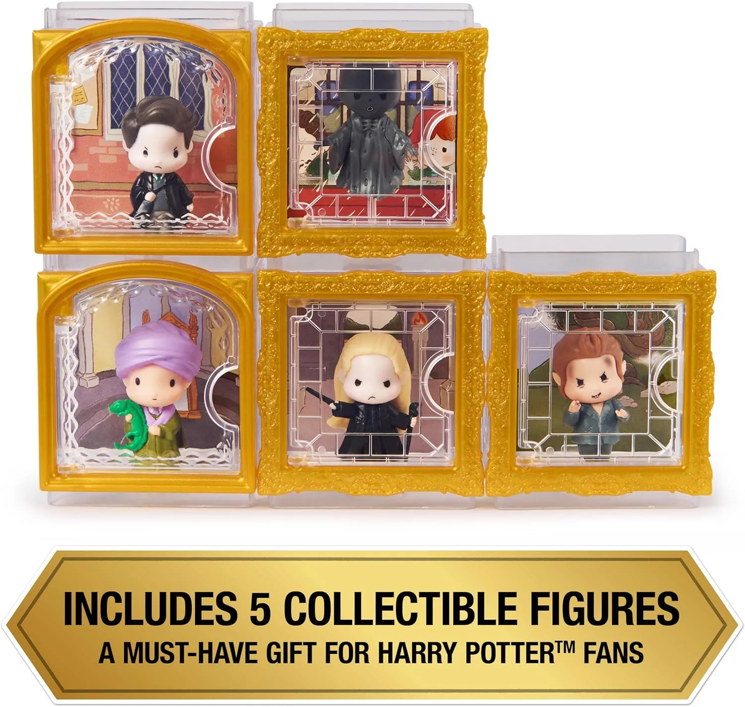 Wizarding World Harry Potter, Micro Magical Moments Dark Arts 5-Pack Figures Set & Display Cases (Amazon Exclusive), Kids Toys for Ages 6 and up